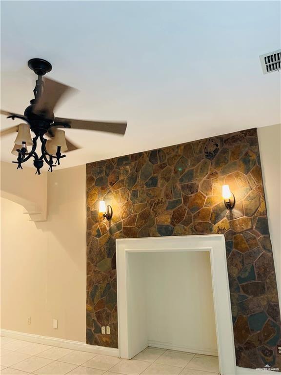 detailed view of a ceiling fan