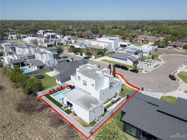 birds eye view of property featuring a residential view