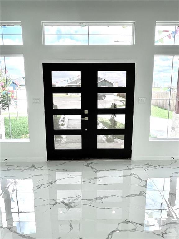 entrance foyer with french doors