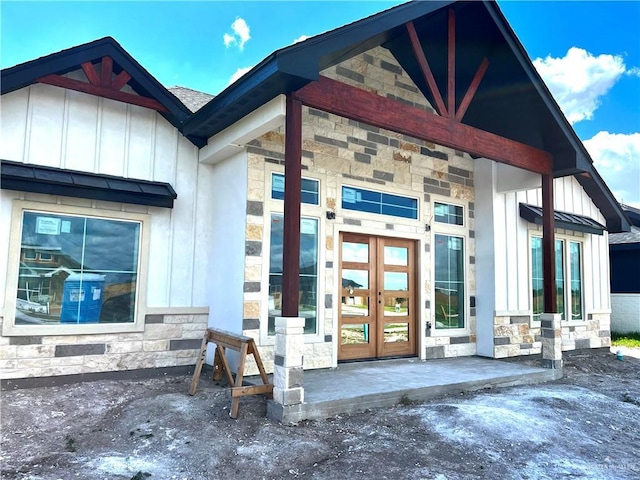 entrance to property with french doors