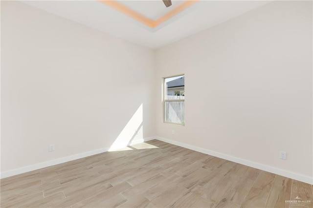 empty room featuring light wood-type flooring