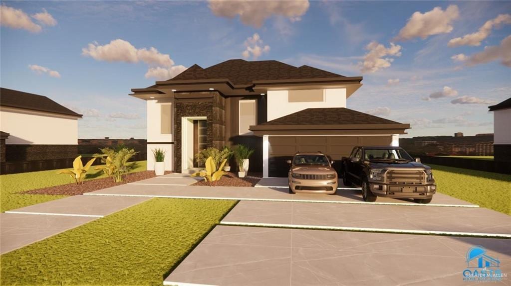 2606 Crisantema St, Mission, TX 78574 - view of front of home featuring concrete driveway and stucco siding