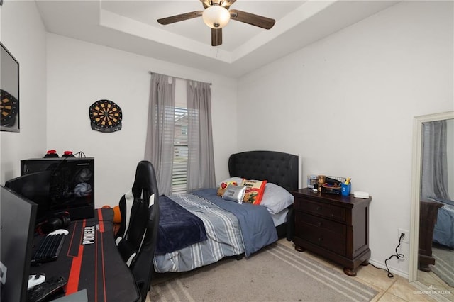 3517 Prestwick St, Edinburg, TX 78542 - bedroom featuring ceiling fan and a raised ceiling
