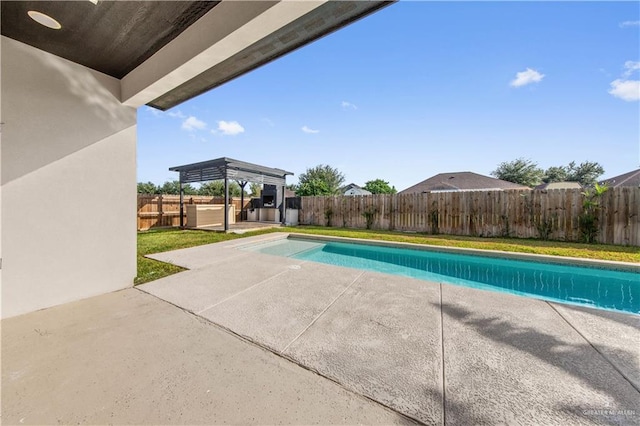 view of swimming pool featuring a patio and a pergola