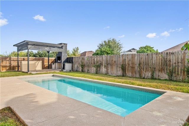 view of pool featuring a pergola