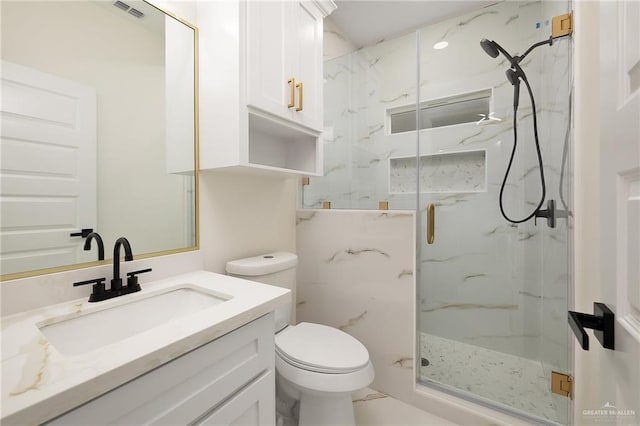 2809 E Tamarindo Ave, Hidalgo, TX 78557 - bathroom featuring vanity and a marble finish shower