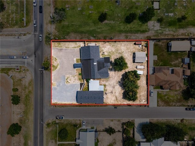 3813 N Taylor Rd, Mission, TX 78573 - aerial view of property's location featuring property parcel outlined