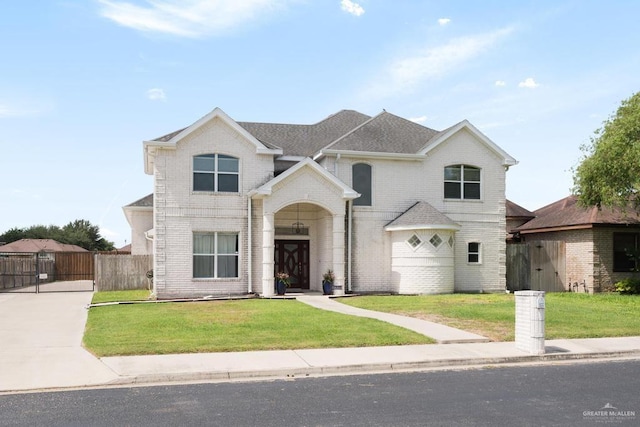 3222 Princess St, Edinburg, TX 78539 - traditional-style home with a gate and brick siding