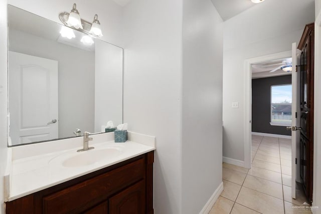 3222 Princess St, Edinburg, TX 78539 - bathroom featuring vanity, tile patterned floors, and baseboards