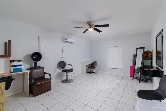3004 Diaz Ave, Mcallen, TX 78503 - living area with ceiling fan and a wall unit AC