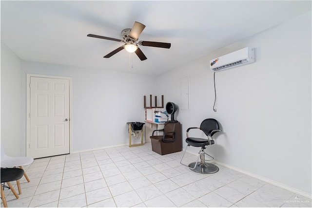 3004 Diaz Ave, Mcallen, TX 78503 - unfurnished room featuring a wall mounted AC, a ceiling fan, and baseboards