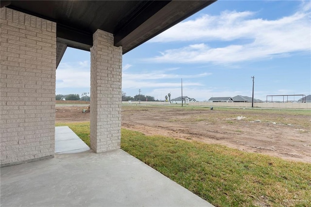 view of yard with a patio area