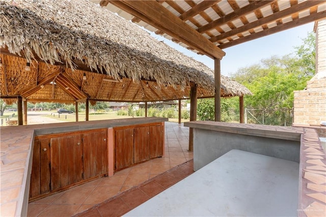 view of patio / terrace featuring a gazebo