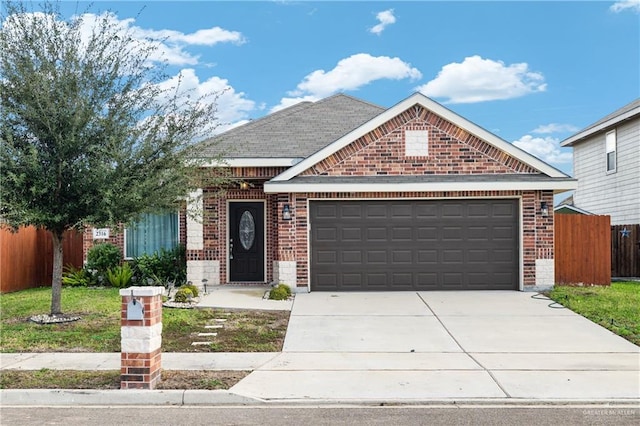 view of front of home with a garage