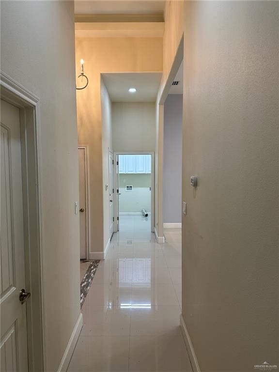 2301 Mcleod Ave, Edinburg, TX 78539 - corridor with baseboards and light tile patterned floors