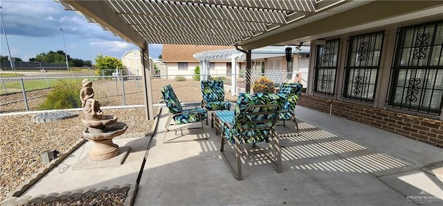 view of patio with a pergola