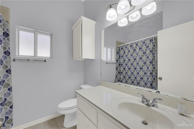 3313 Roadrunner Dr, Edinburg, TX 78541 - bathroom featuring vanity, healthy amount of natural light, tile patterned flooring, and a shower with shower curtain