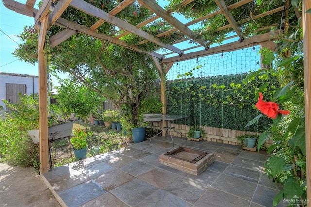 view of patio with a pergola