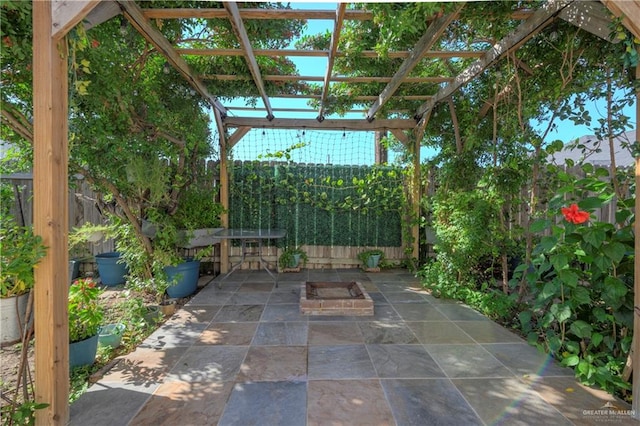 view of patio with a pergola