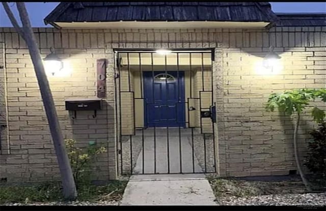 704 Kerry Ln, Mcallen, TX 78504 - view of exterior entry with metal roof and brick siding