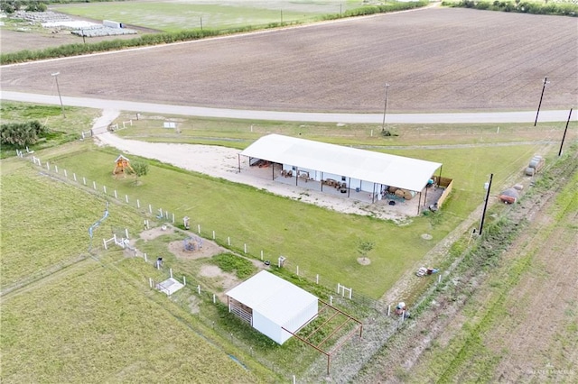 bird's eye view with a rural view