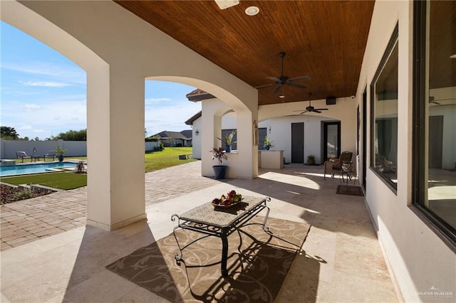 view of patio / terrace with ceiling fan