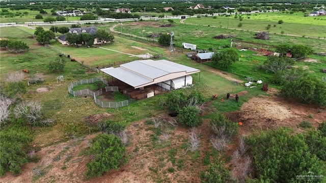 bird's eye view with a rural view