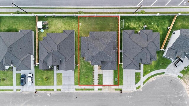 1013 N Buxton Ave, Edinburg, TX 78541 - aerial perspective of suburban area with property boundaries highlighted