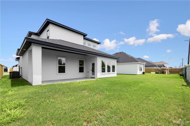 1013 N Buxton Ave, Edinburg, TX 78541 - back of property featuring stucco siding, cooling unit, and roof with shingles