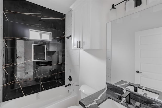 2005 Hacienda Cir, Harlingen, TX 78552 - bathroom with toilet, shower / bathtub combination, and vanity
