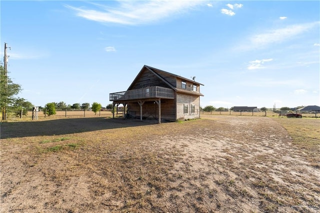 exterior space featuring a rural view