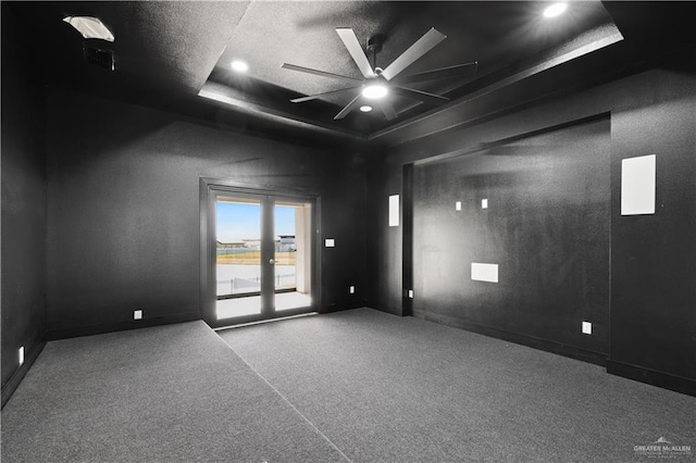 4648 Estancia Pkwy, Mcallen, TX 78504 - carpeted spare room with ceiling fan and a tray ceiling