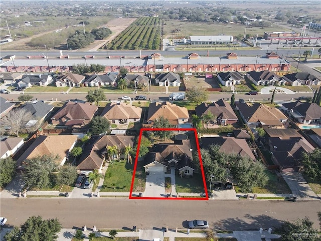 1908 W 42nd St, Mission, TX 78573 - aerial perspective of suburban area featuring property boundaries highlighted