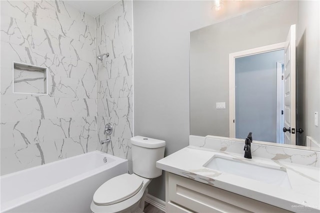 814 N Martinez Ave, Weslaco, TX 78596 - bathroom with toilet, tub / shower combination, and vanity