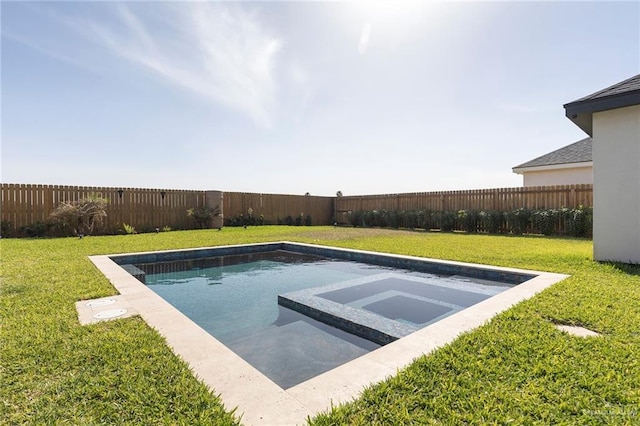 1806 E 28th St, Mission, TX 78574 - view of swimming pool featuring an in-ground hot tub