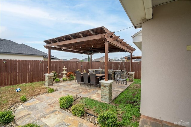 view of patio with a pergola