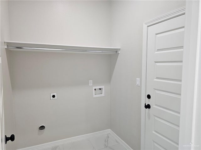 laundry room featuring electric dryer hookup and hookup for a washing machine