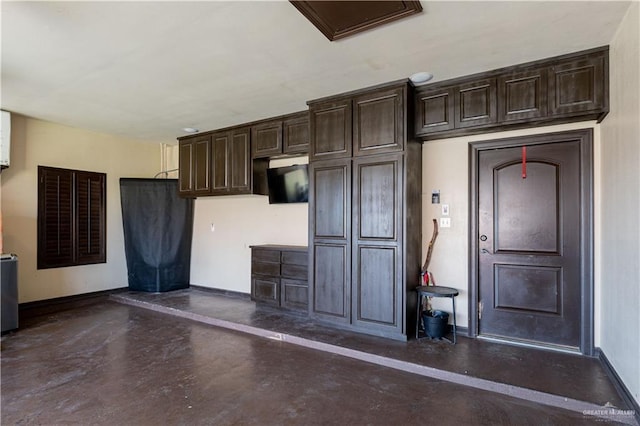 kitchen with dark brown cabinets