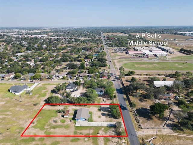 406 S Ave E, Donna, TX 78537 - aerial view of property's location featuring property boundaries highlighted