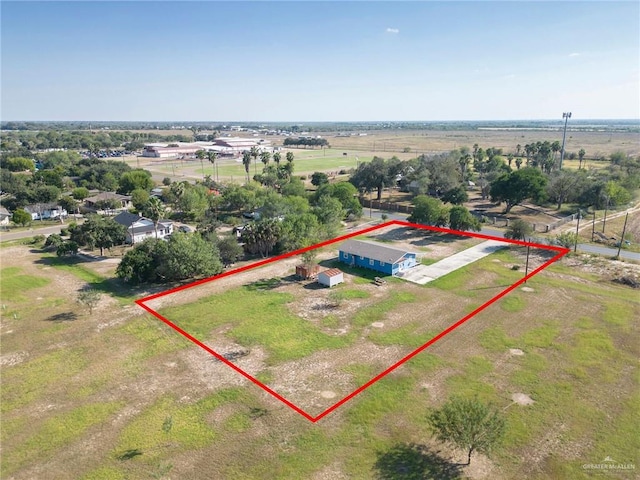 406 S Ave E, Donna, TX 78537 - aerial view of sparsely populated area featuring property boundaries highlighted