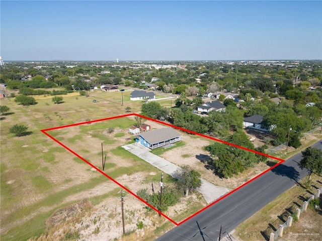 406 S Ave E, Donna, TX 78537 - aerial overview of property's location featuring property boundaries highlighted