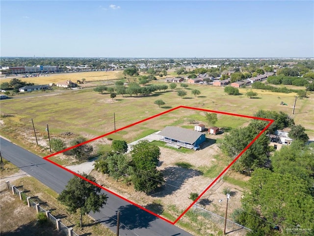 406 S Ave E, Donna, TX 78537 - overview of rural landscape with property boundaries highlighted