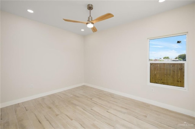 2510 E Solar Dr, Mission, TX 78574 - spare room with light wood-style flooring, recessed lighting, and ceiling fan