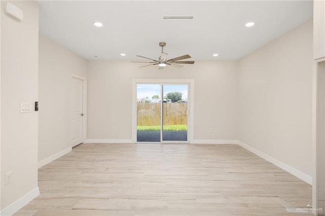 2510 E Solar Dr, Mission, TX 78574 - spare room with a ceiling fan, recessed lighting, and light wood finished floors