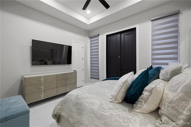 102 E Whiting St Unit A & B, South Padre Island, TX 78597 - bedroom featuring ceiling fan and recessed lighting
