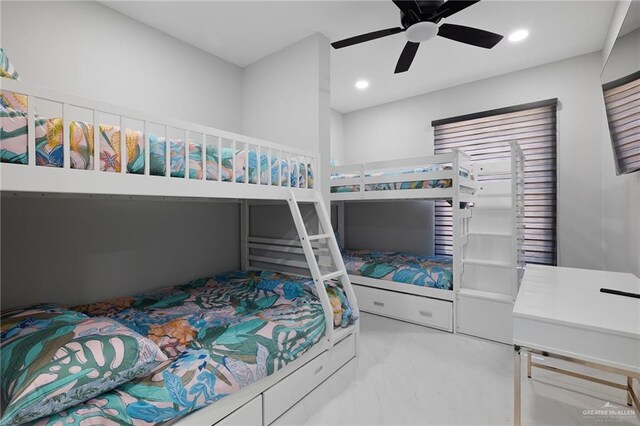 102 E Whiting St Unit A & B, South Padre Island, TX 78597 - bedroom featuring recessed lighting and ceiling fan