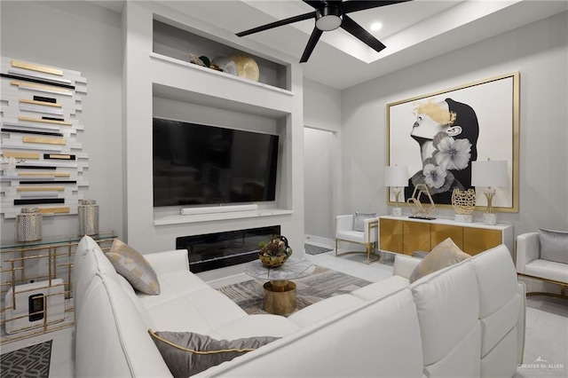 102 E Whiting St Unit A & B, South Padre Island, TX 78597 - living area with a ceiling fan and recessed lighting