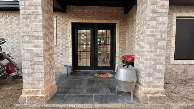 property entrance with french doors