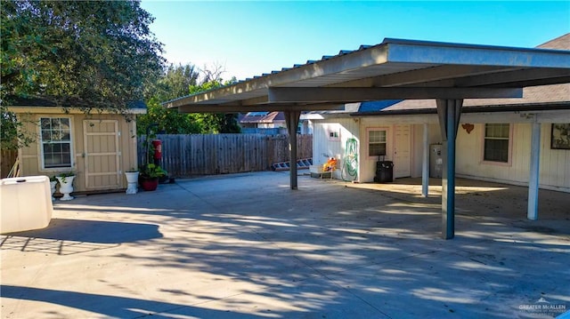 view of patio / terrace with a carport