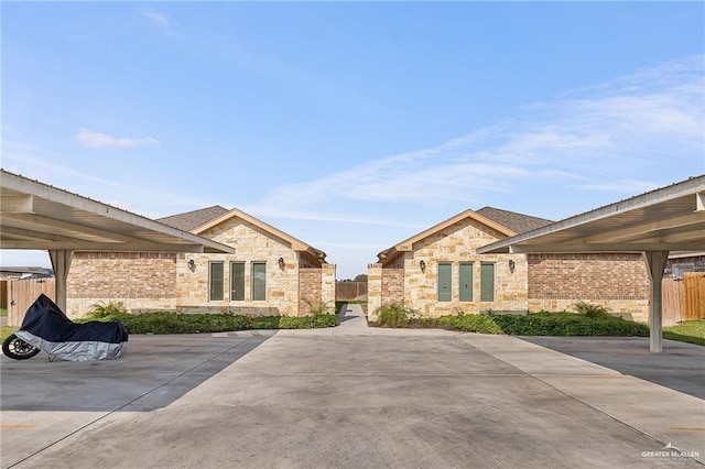 exterior space featuring a carport